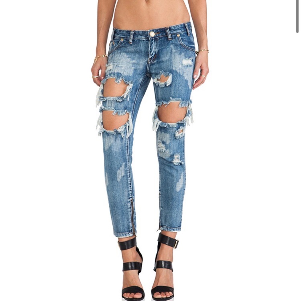One Teaspoon Trashed Free Birds Ripped Jeans 24